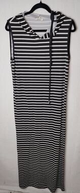Beach Maxi Dress Women's XL grayish/blue hooded comfy, long, pool, lounge